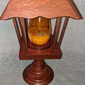 Vintage Wooden Lantern with Glass Candle Insert by Great Smoky Mts.